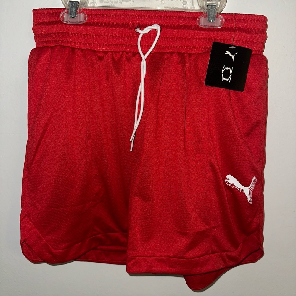 Puma Women's Foundation‎ Basketball Draw String Shorts Sz S Red NWT MSRP $40